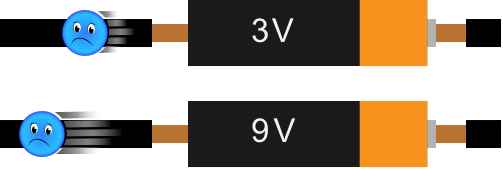 batteri with 3V and 9V