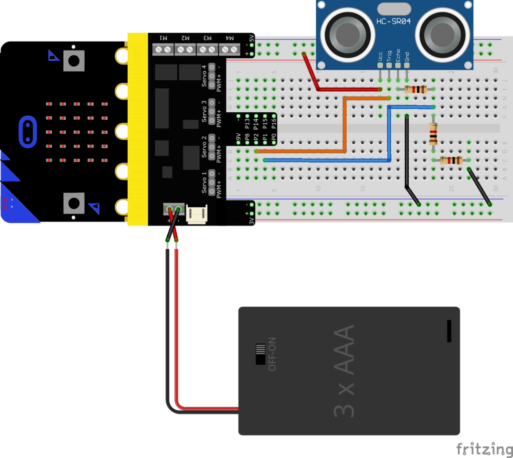 Afstandssensor microbit bb