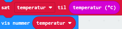 Saet temperatur og vis temperatur