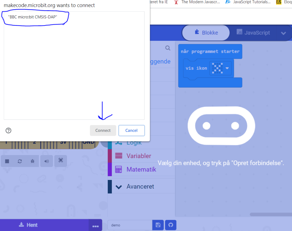 connectMicrobit