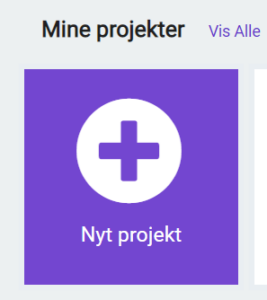 nyt projekt button